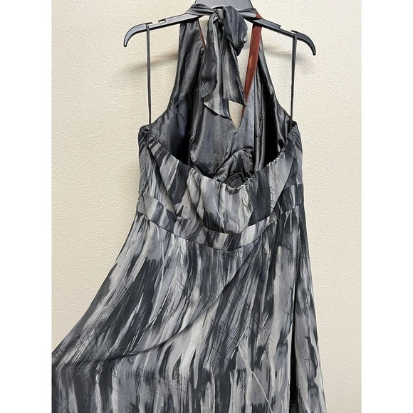 Lane Bryant Women's Gray Red Halter Neck Maxi Dress Size 22 Light Padding NEW - Picture 11 of 12
